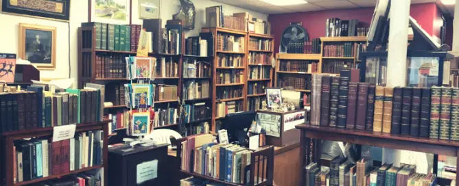 inside a hobart book village store