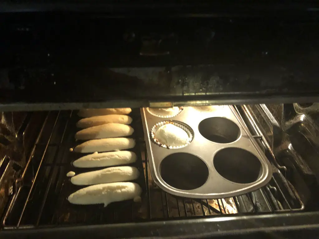 white corn muffins baking in the oven
